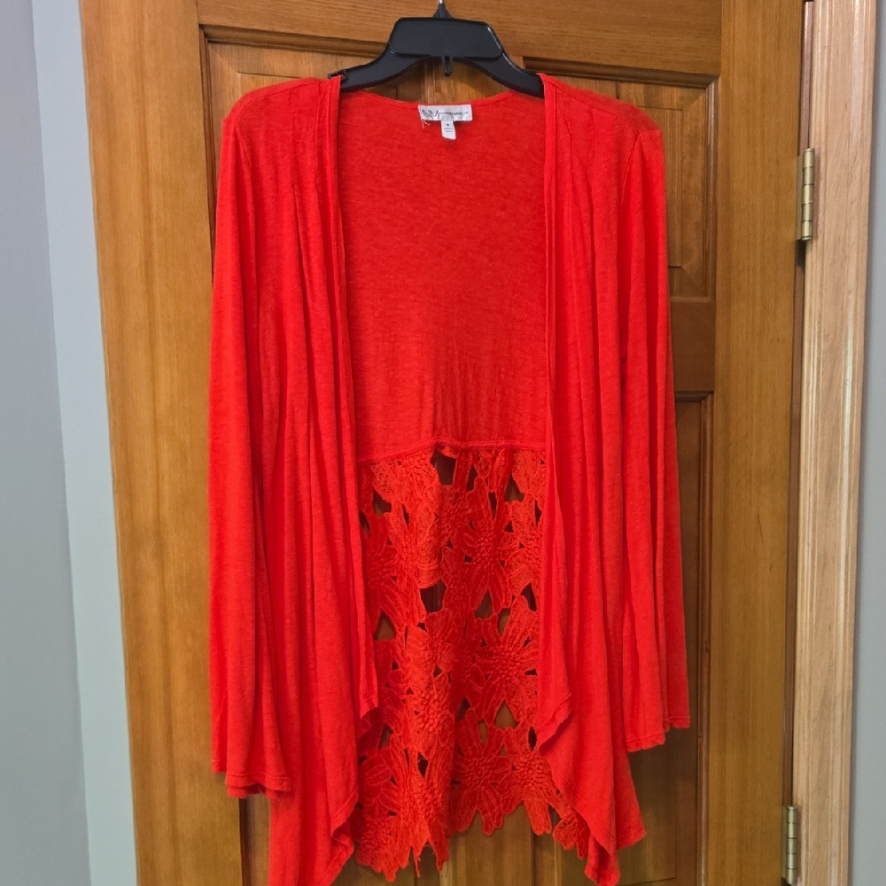 Neiman Marcus Fiery Red Cardigan